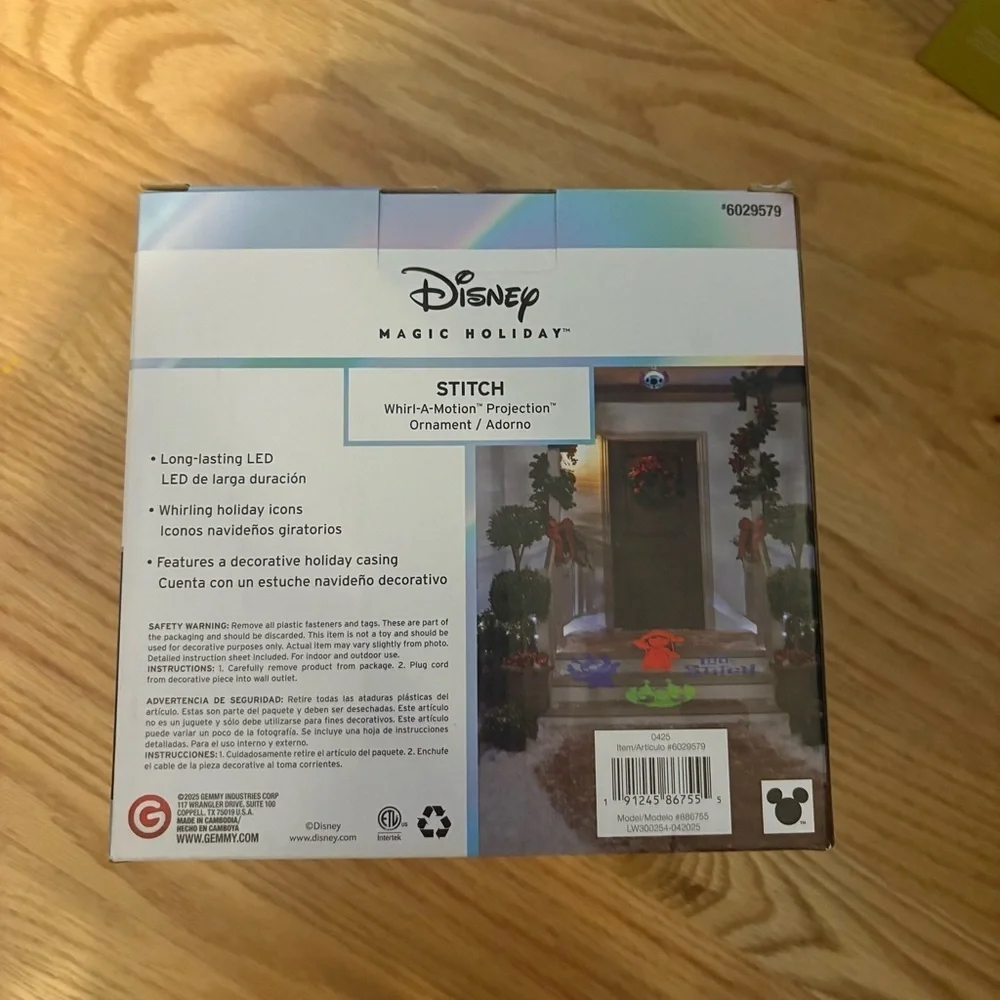 Disney Magic Holiday Stitch Ornament Light Projector NEW Christmas Decor Hanging